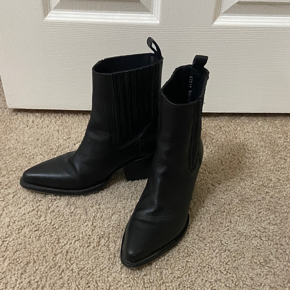 Leather Black Ankle Booties